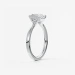 Asscher East West Half Bezel Lab Grown Diamond Engagement Ring