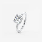 Asscher East West Half Bezel Lab Grown Diamond Engagement Ring
