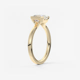 Asscher East West Half Bezel Lab Grown Diamond Engagement Ring