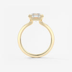 Asscher East West Half Bezel Lab Grown Diamond Engagement Ring