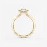 Asscher East West Half Bezel Lab Grown Diamond Engagement Ring