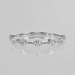 Stunning 0.28 TCW Round Moissanite Stones Dainty Wedding Band 4