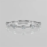 Stunning 0.28 TCW Round Moissanite Stones Dainty Wedding Band 4