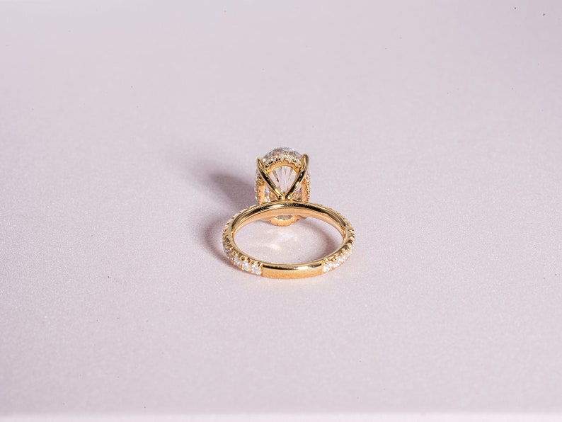 Stunning 3.50 CT Oval Shape Moissanite Engagement Ring with Hidden Halo & Pave Design 7