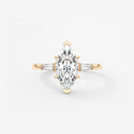 Marquise Three Stone Lab Grown Diamond Engagement Ring