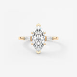 Marquise Three Stone Lab Grown Diamond Engagement Ring