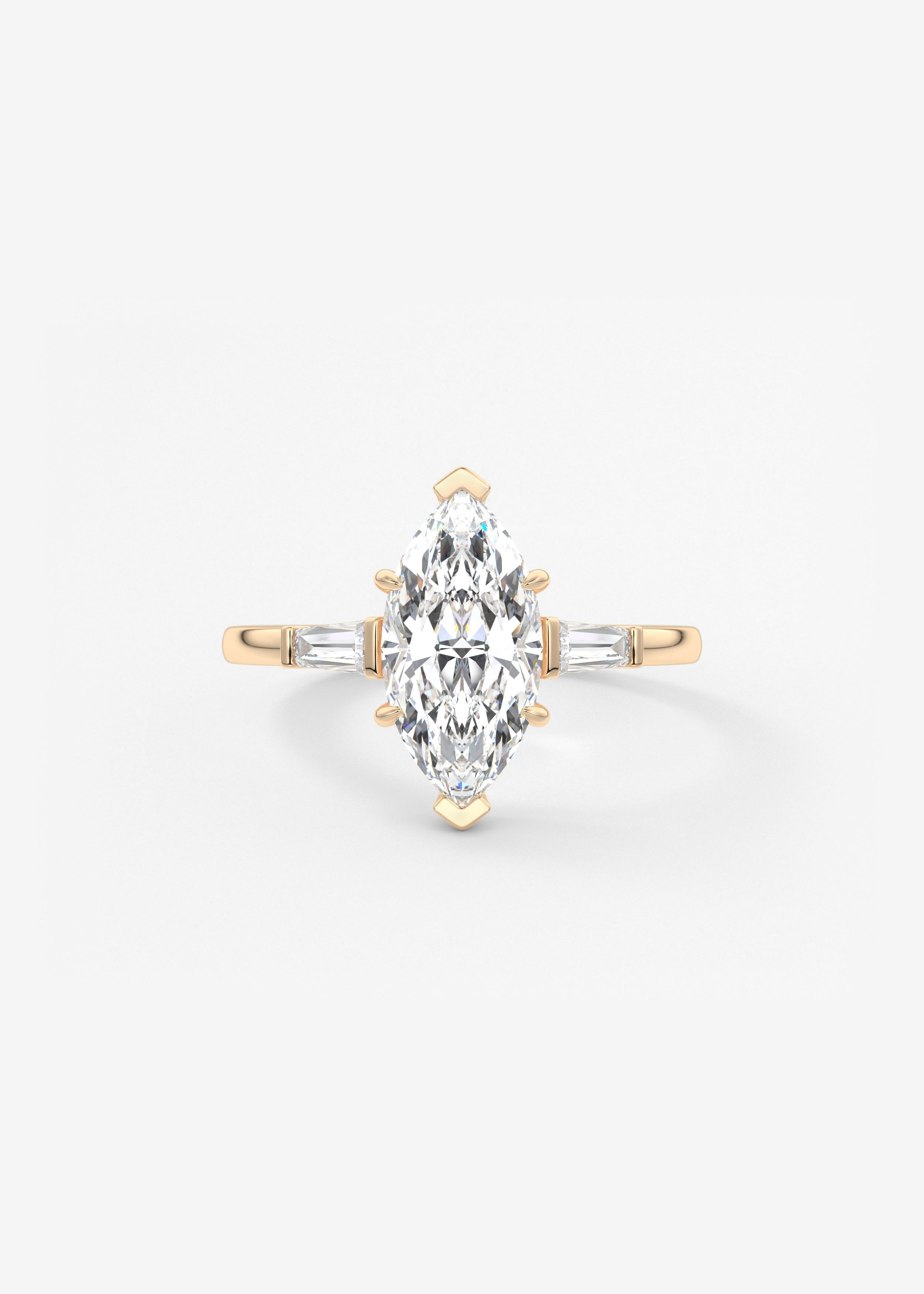 Marquise Three Stone Lab Grown Diamond Engagement Ring
