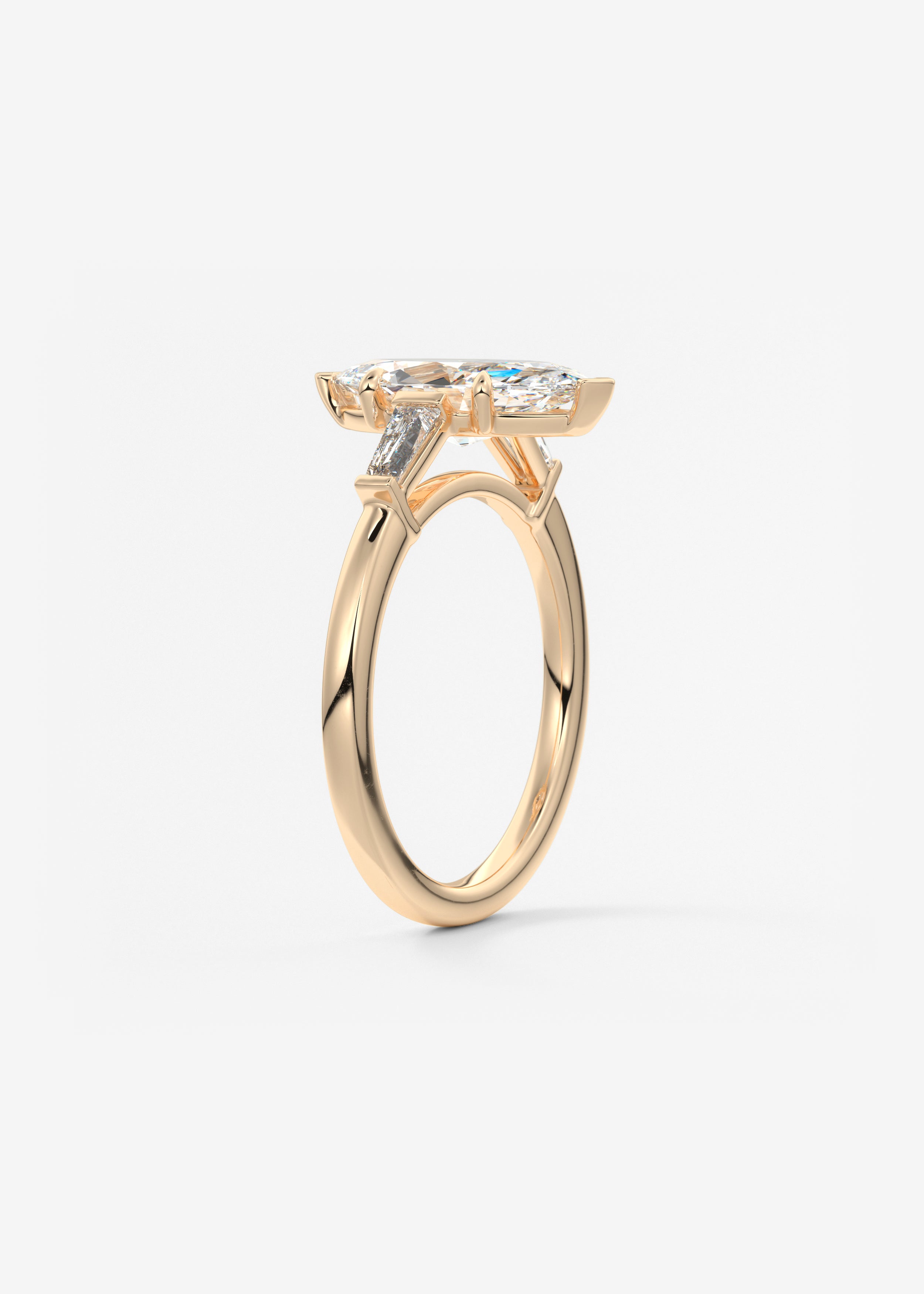 Marquise Three Stone Lab Grown Diamond Engagement Ring