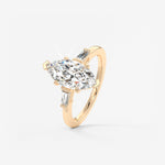 Marquise Three Stone Lab Grown Diamond Engagement Ring