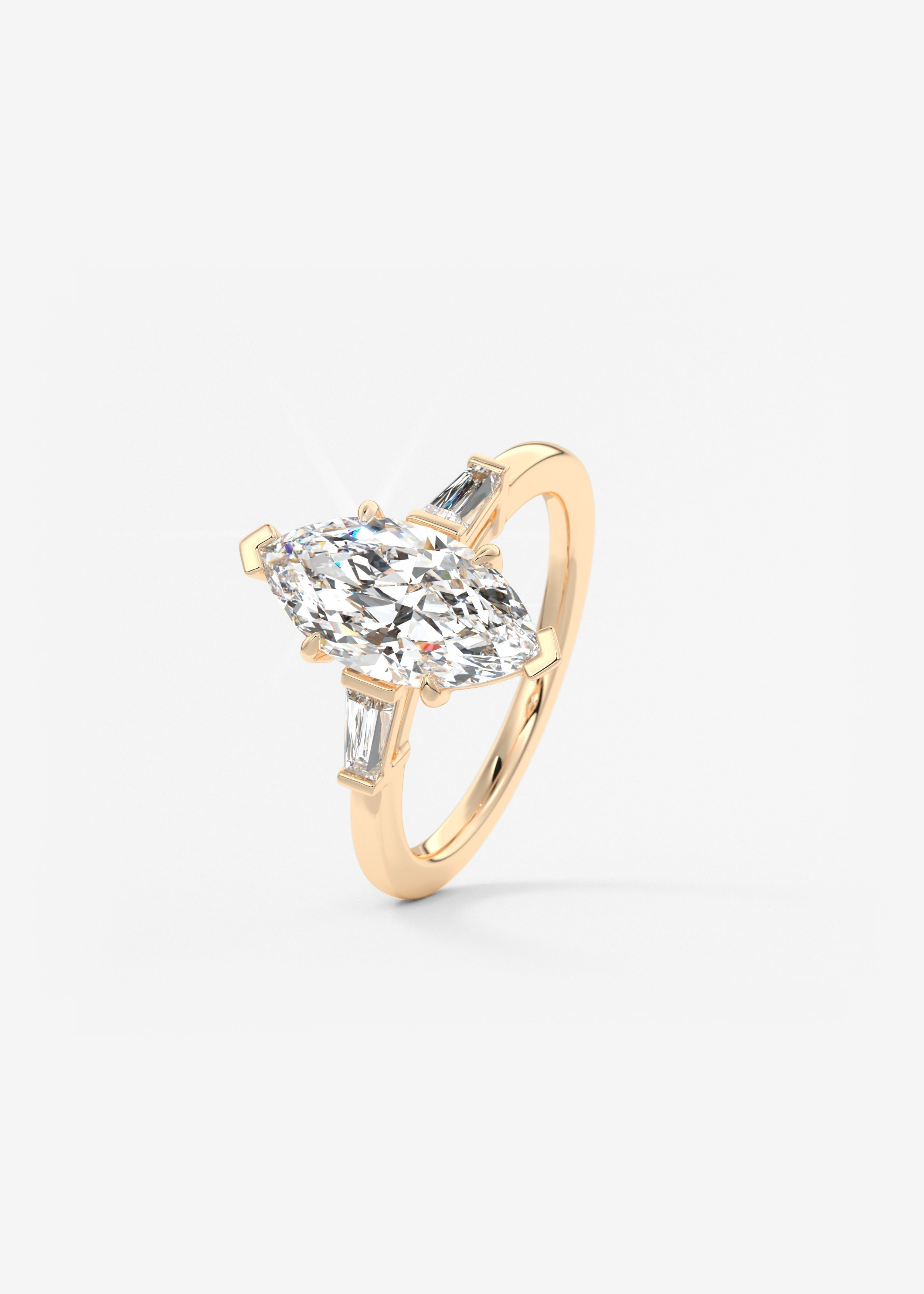 Marquise Three Stone Lab Grown Diamond Engagement Ring
