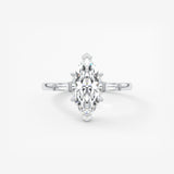 Marquise Three Stone Lab Grown Diamond Engagement Ring