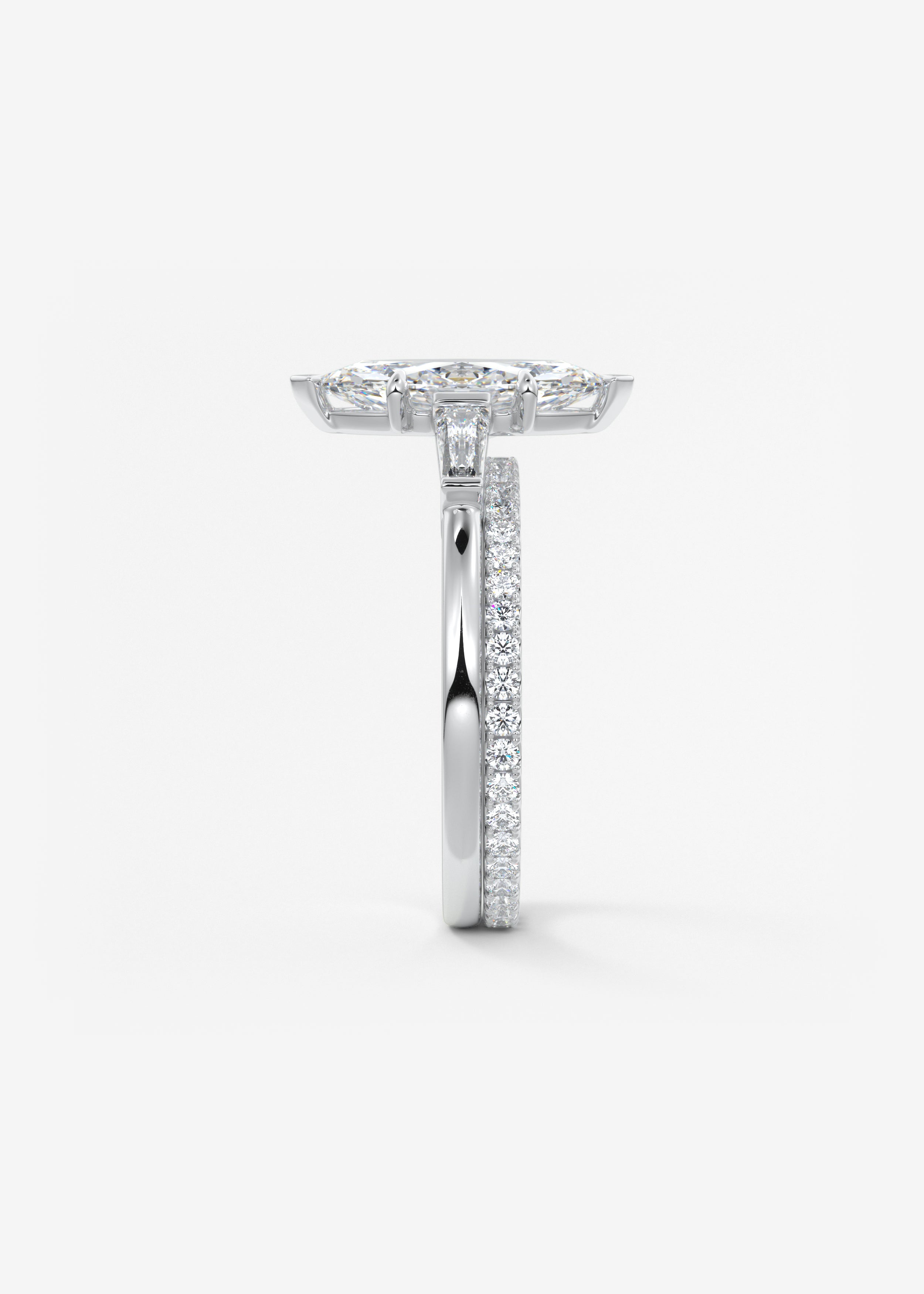 Marquise Three Stone Lab Grown Diamond Engagement Ring