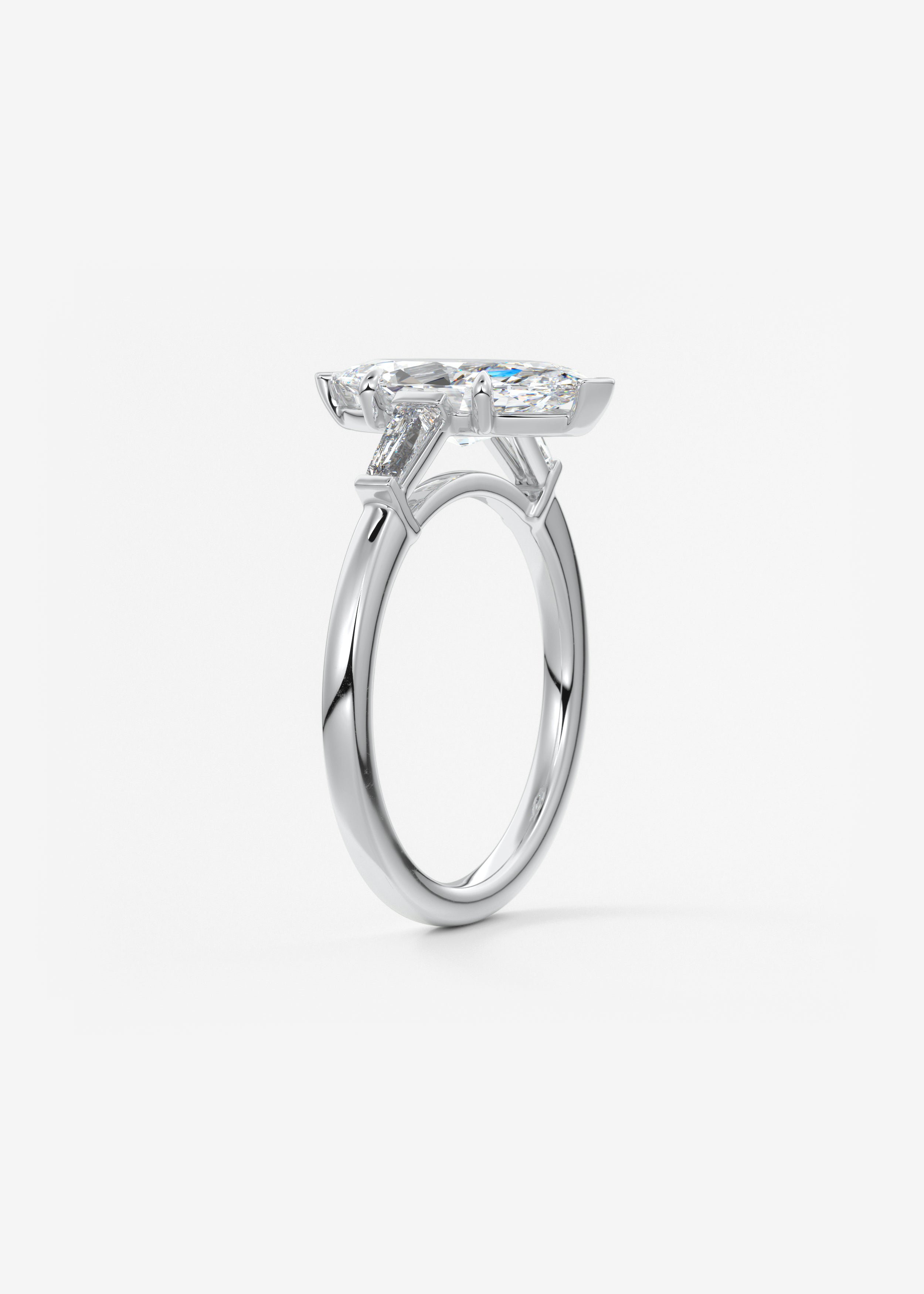 Marquise Three Stone Lab Grown Diamond Engagement Ring