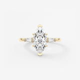 Marquise Three Stone Lab Grown Diamond Engagement Ring