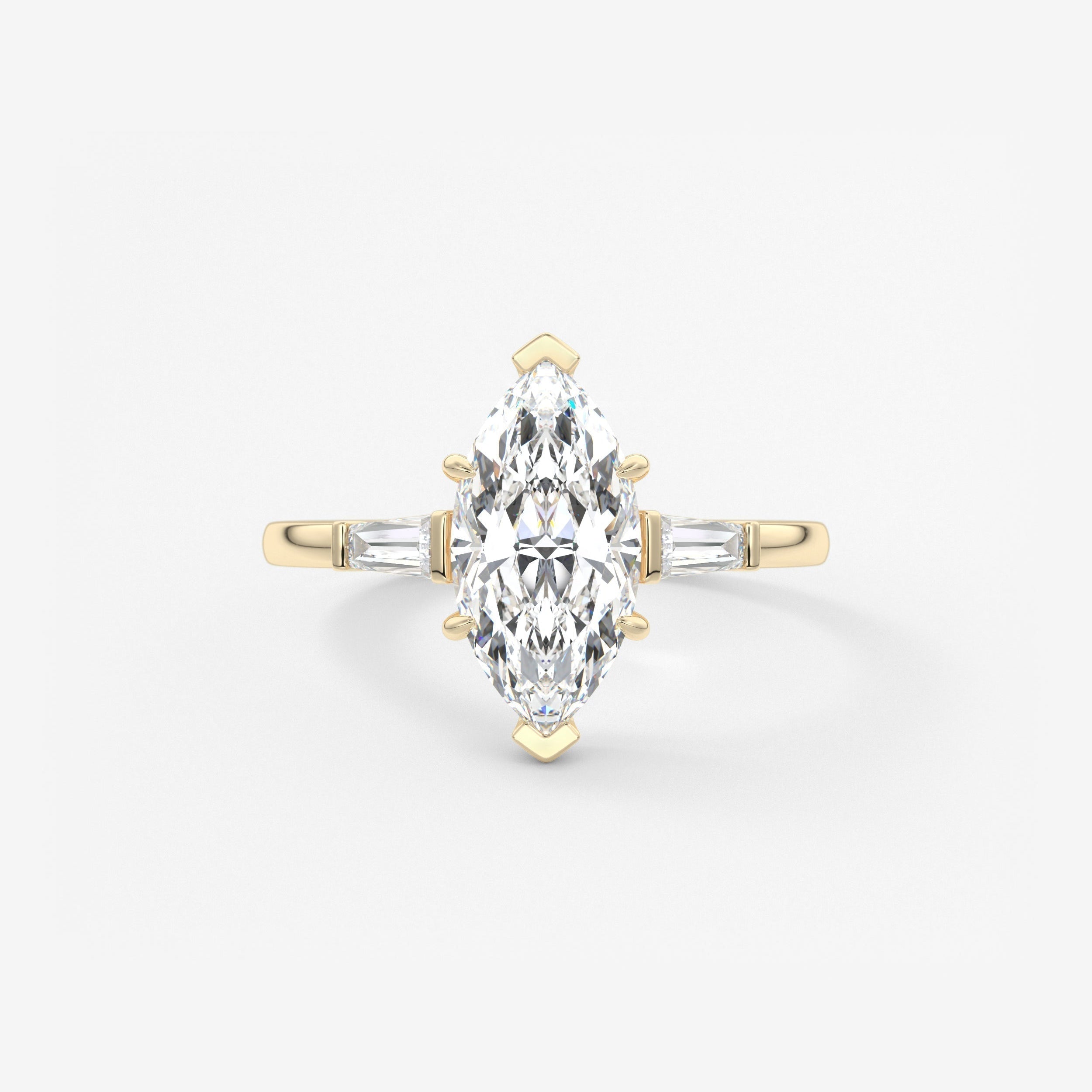 Marquise Three Stone Lab Grown Diamond Engagement Ring