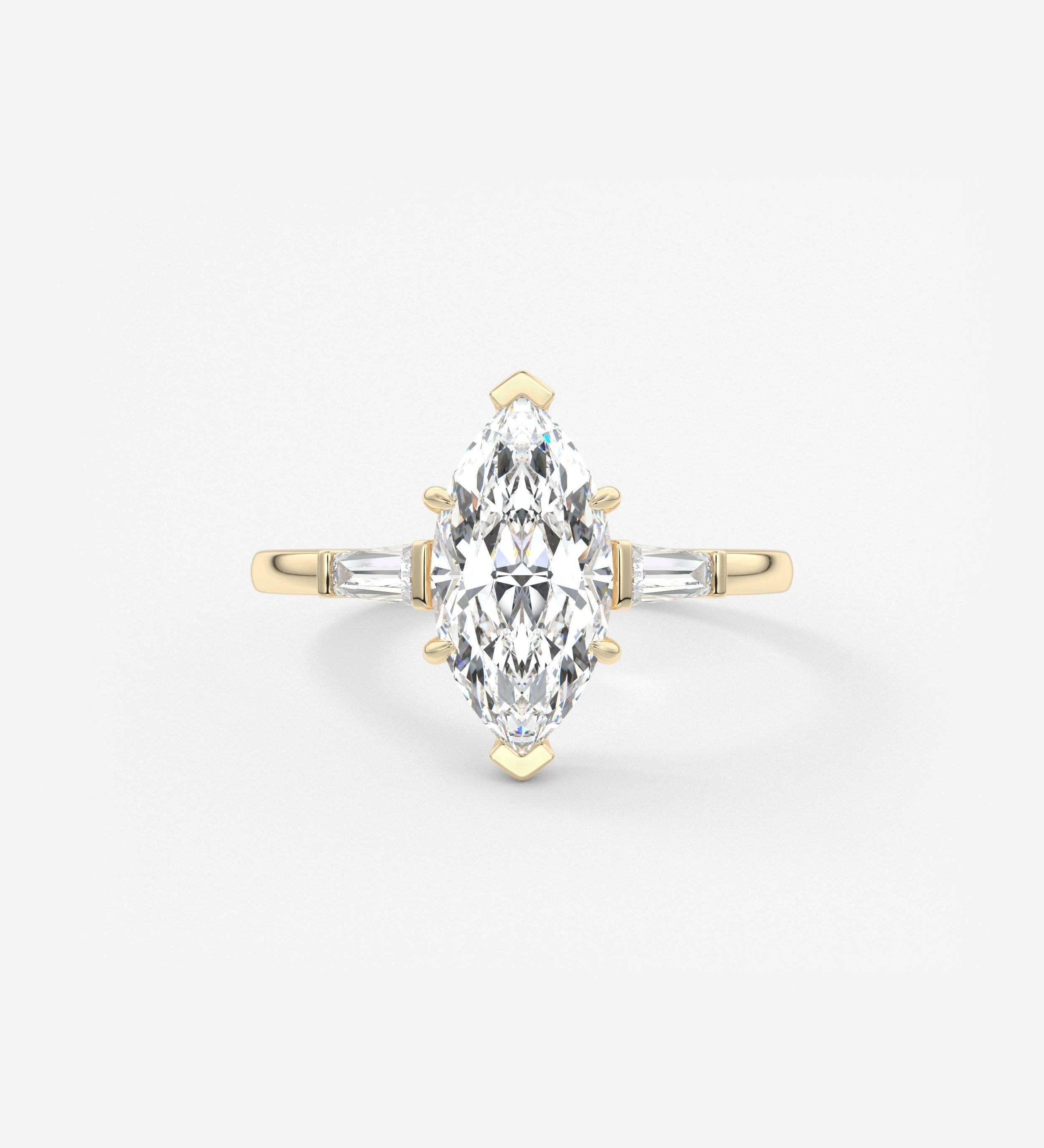 Marquise Three Stone Lab Grown Diamond Engagement Ring