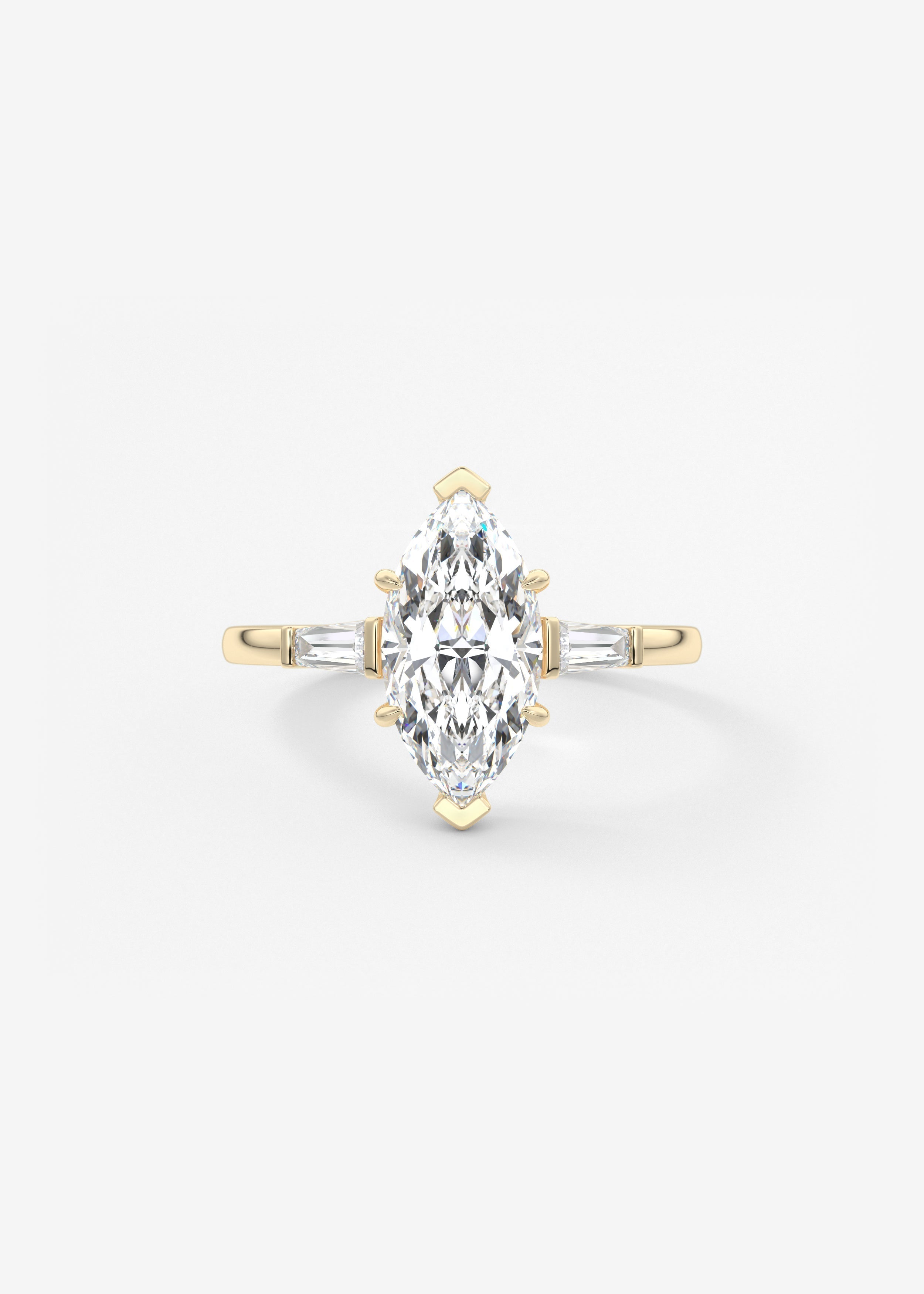 Marquise Three Stone Lab Grown Diamond Engagement Ring