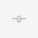 Stunning 0.9 CT Oval Moissanite Engagement Ring In Halo & Pave Design 1
