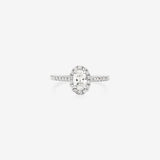 Stunning 0.9 CT Oval Moissanite Engagement Ring In Halo & Pave Design 1