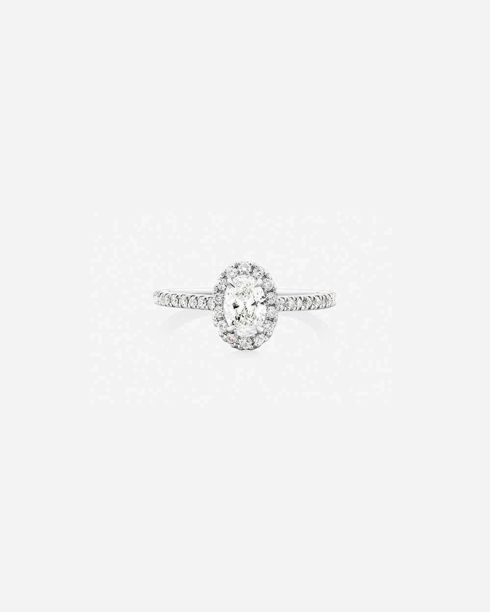 Stunning 0.9 CT Oval Moissanite Engagement Ring In Halo & Pave Design 1