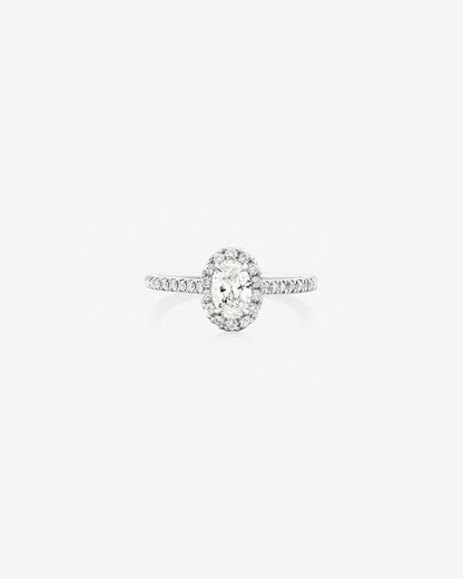 Stunning 0.9 CT Oval Moissanite Engagement Ring In Halo & Pave Design 1