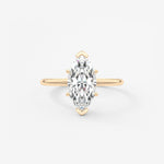 Marquise Three Stone Bezel Lab Grown Diamond Engagement Ring
