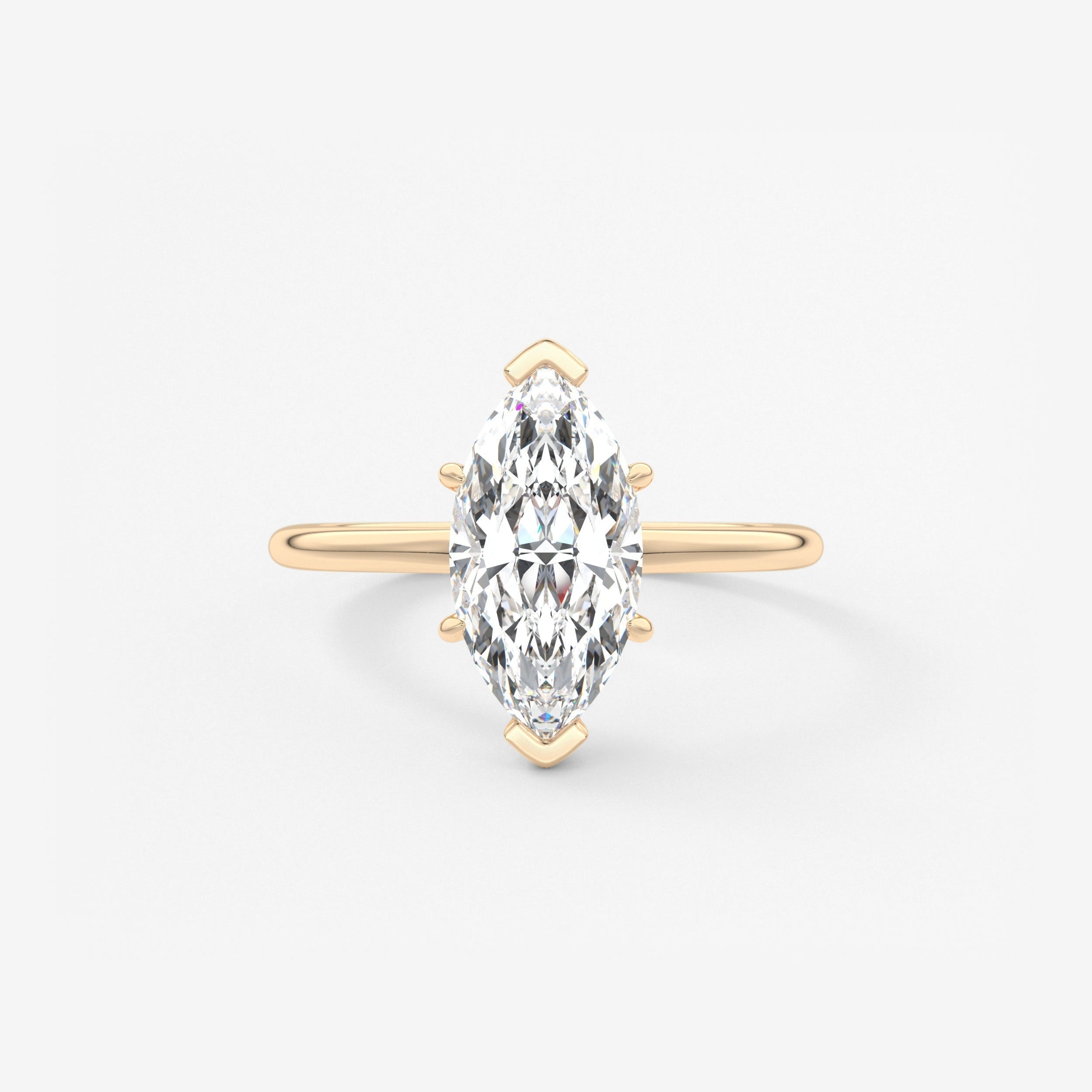 Marquise Three Stone Bezel Lab Grown Diamond Engagement Ring