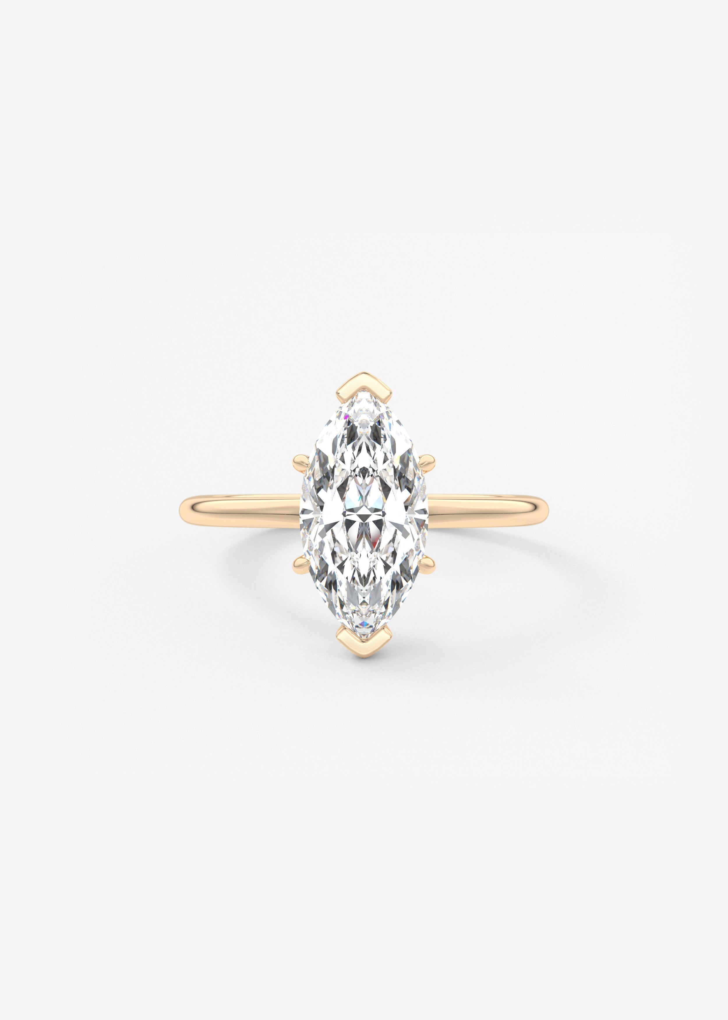 Marquise Three Stone Bezel Lab Grown Diamond Engagement Ring