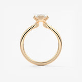 Marquise Three Stone Bezel Lab Grown Diamond Engagement Ring