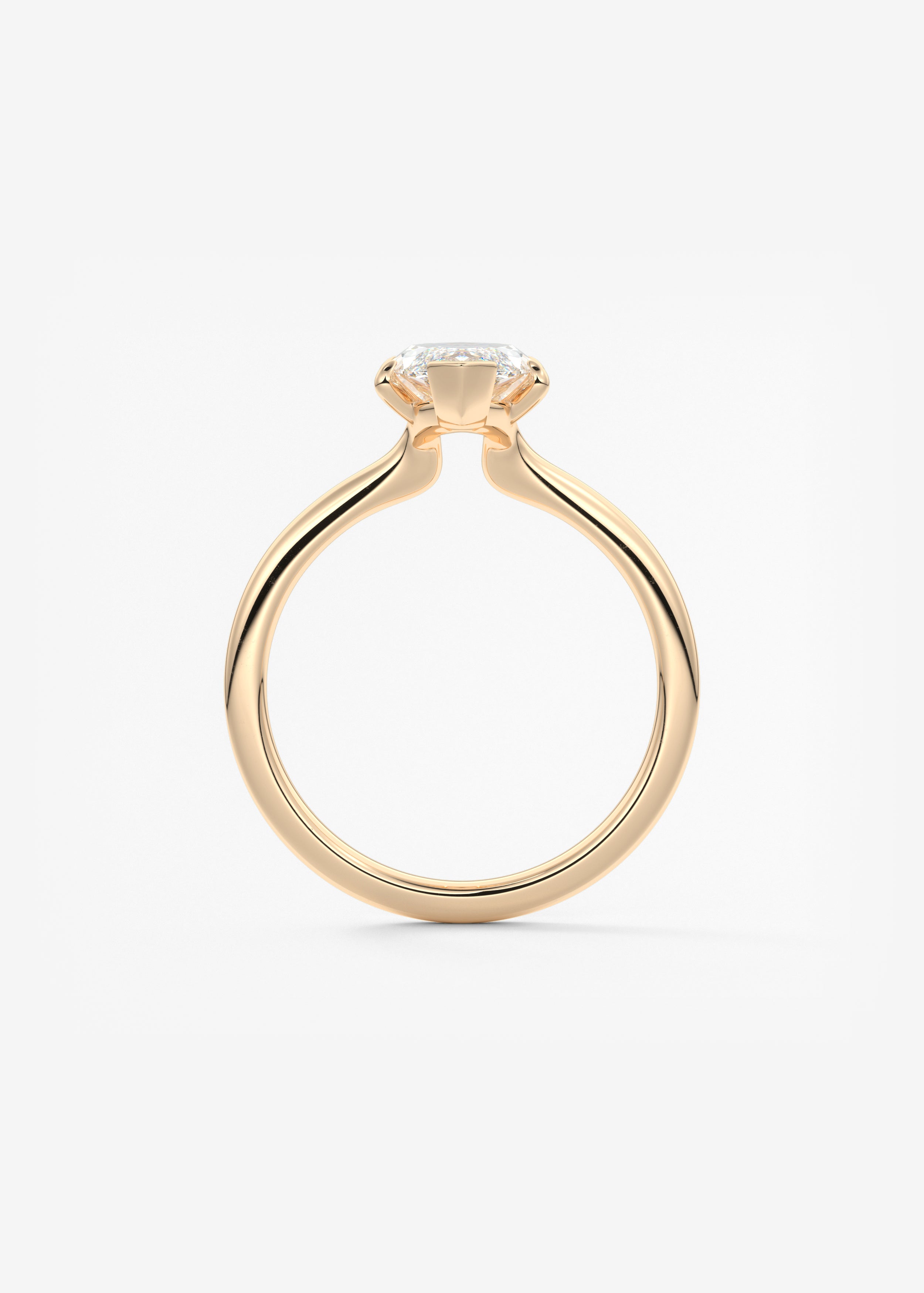 Marquise Three Stone Bezel Lab Grown Diamond Engagement Ring