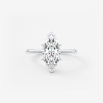 Marquise Three Stone Bezel Lab Grown Diamond Engagement Ring
