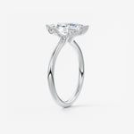 Marquise Three Stone Bezel Lab Grown Diamond Engagement Ring