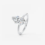 Marquise Three Stone Bezel Lab Grown Diamond Engagement Ring