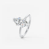 Marquise Three Stone Bezel Lab Grown Diamond Engagement Ring