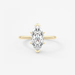 Marquise Three Stone Bezel Lab Grown Diamond Engagement Ring