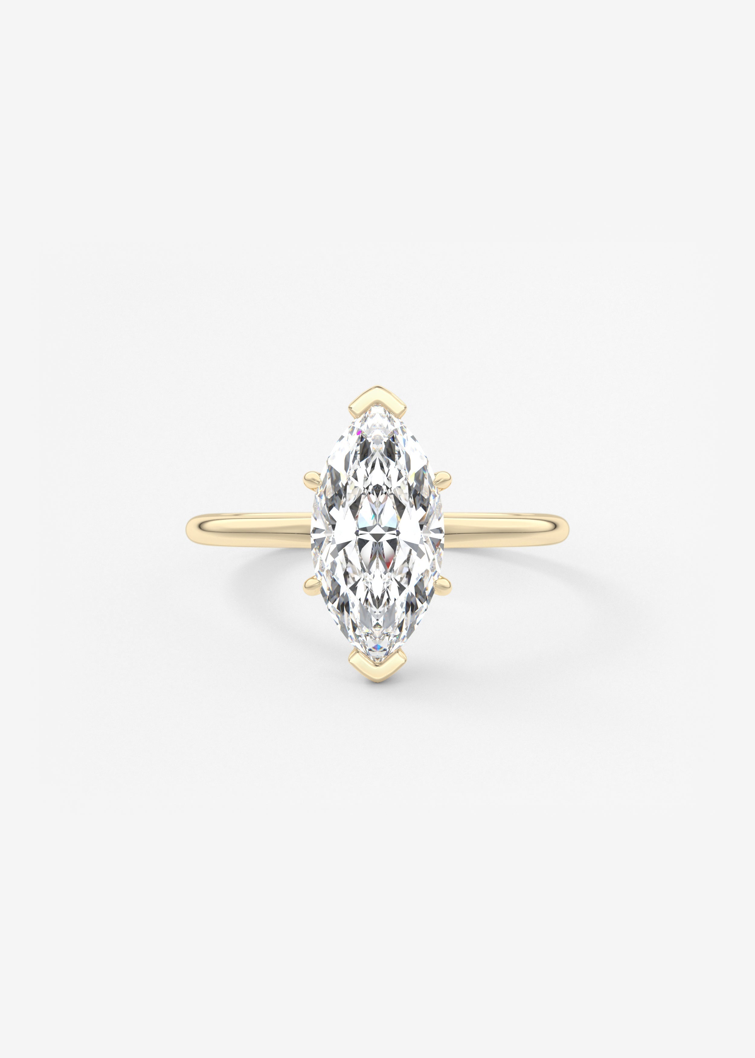 Marquise Three Stone Bezel Lab Grown Diamond Engagement Ring