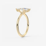 Marquise Three Stone Bezel Lab Grown Diamond Engagement Ring