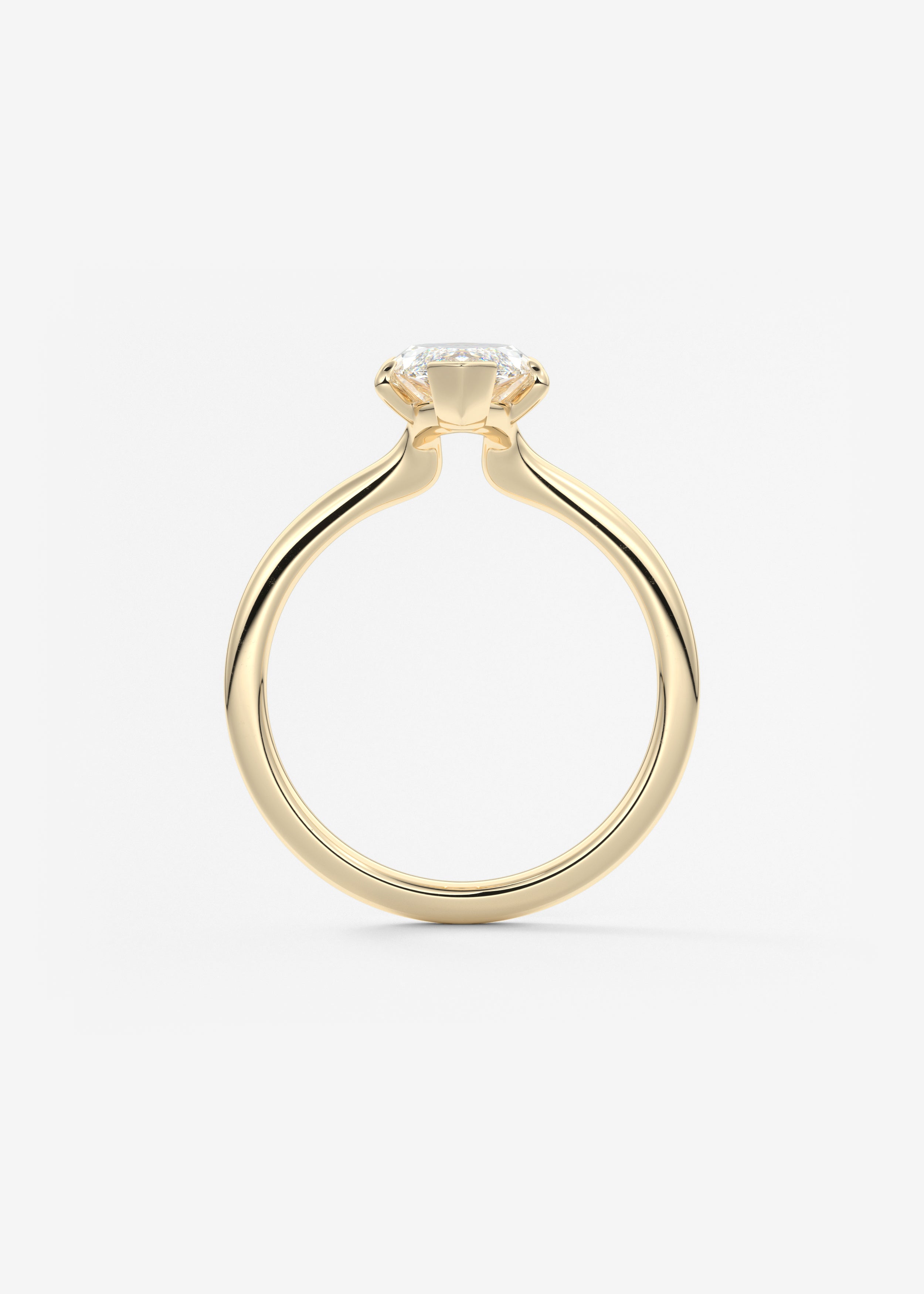 Marquise Three Stone Bezel Lab Grown Diamond Engagement Ring