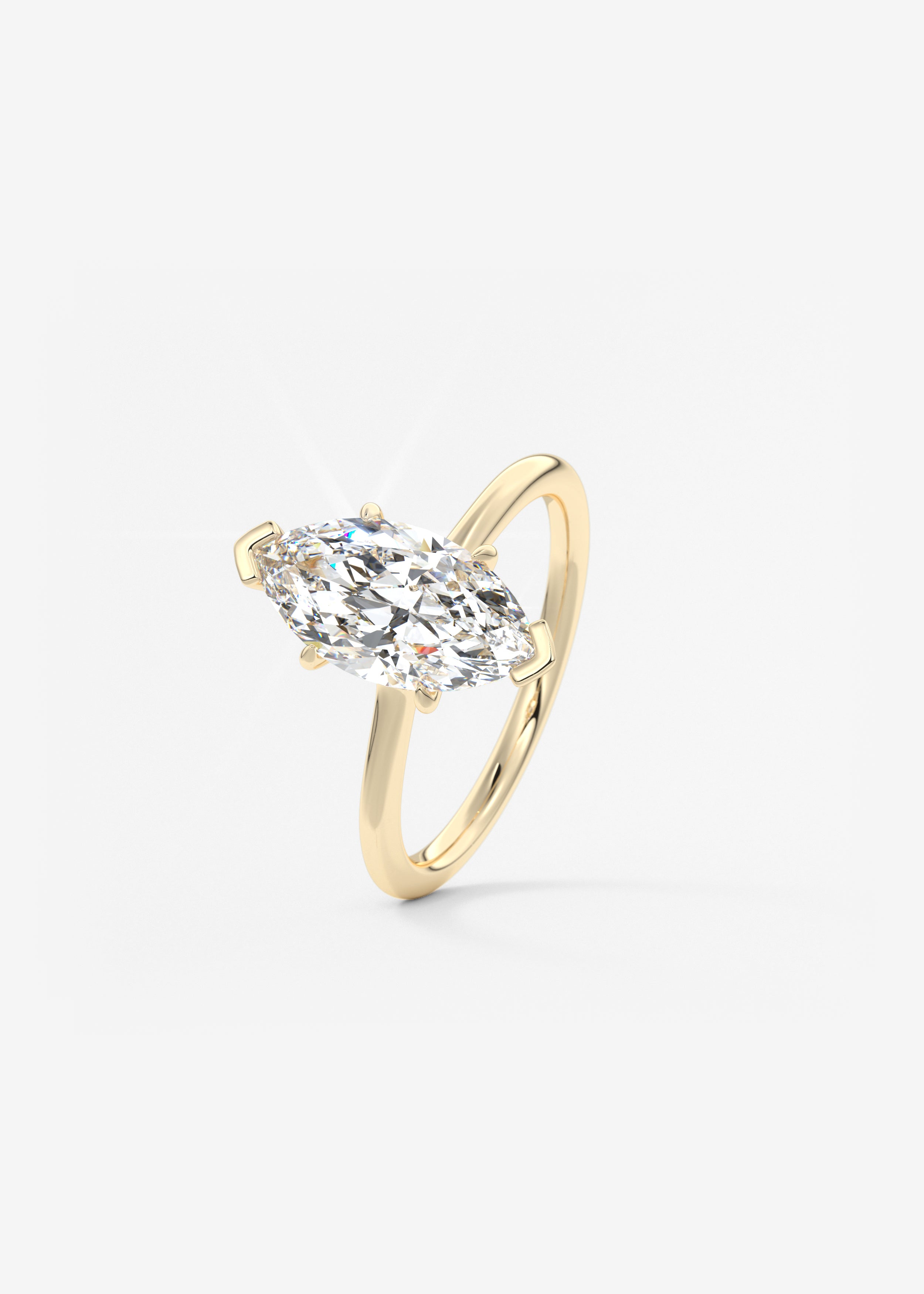 Marquise Three Stone Bezel Lab Grown Diamond Engagement Ring