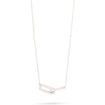 0.30 CT Round Moissanite Diamond Linked Up Pendant Necklace in Solid Gold 4