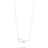 0.30 CT Round Moissanite Diamond Linked Up Pendant Necklace in Solid Gold 4