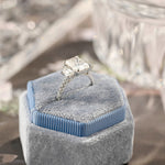 Stunning 4.0 CT Radiant Moissanite Engagement Ring with 3 Stones & Pave Design 7