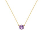 0.84 TCW Round Amethyst Lab Made Diamond-February Birthstone Necklace 1
