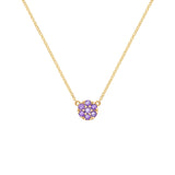 0.84 TCW Round Amethyst Lab Made Diamond-February Birthstone Necklace 1
