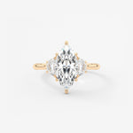 Marquise Three Stone Lab Grown Diamond Engagement Ring