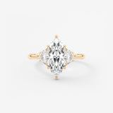 Marquise Three Stone Lab Grown Diamond Engagement Ring