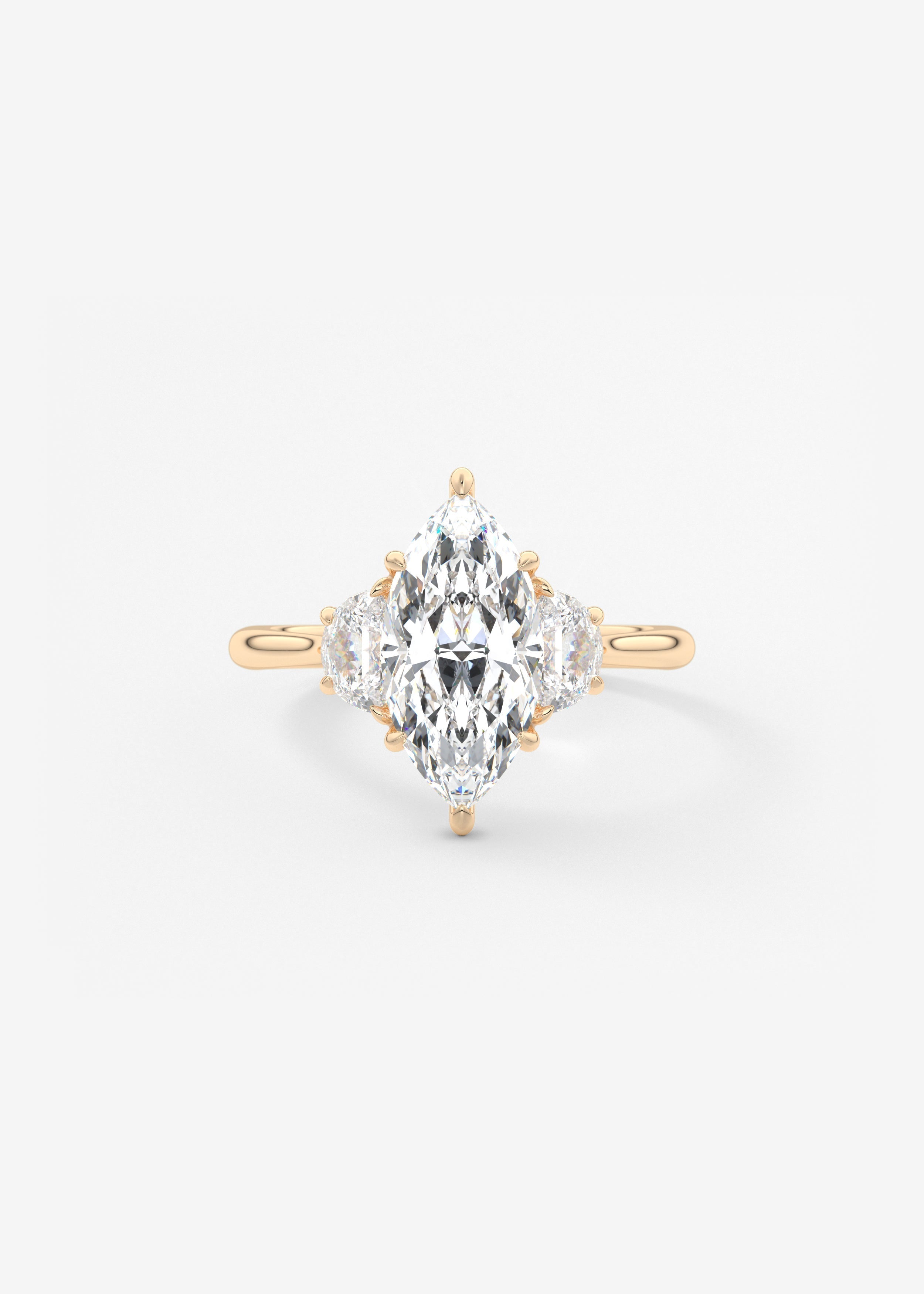 Marquise Three Stone Lab Grown Diamond Engagement Ring