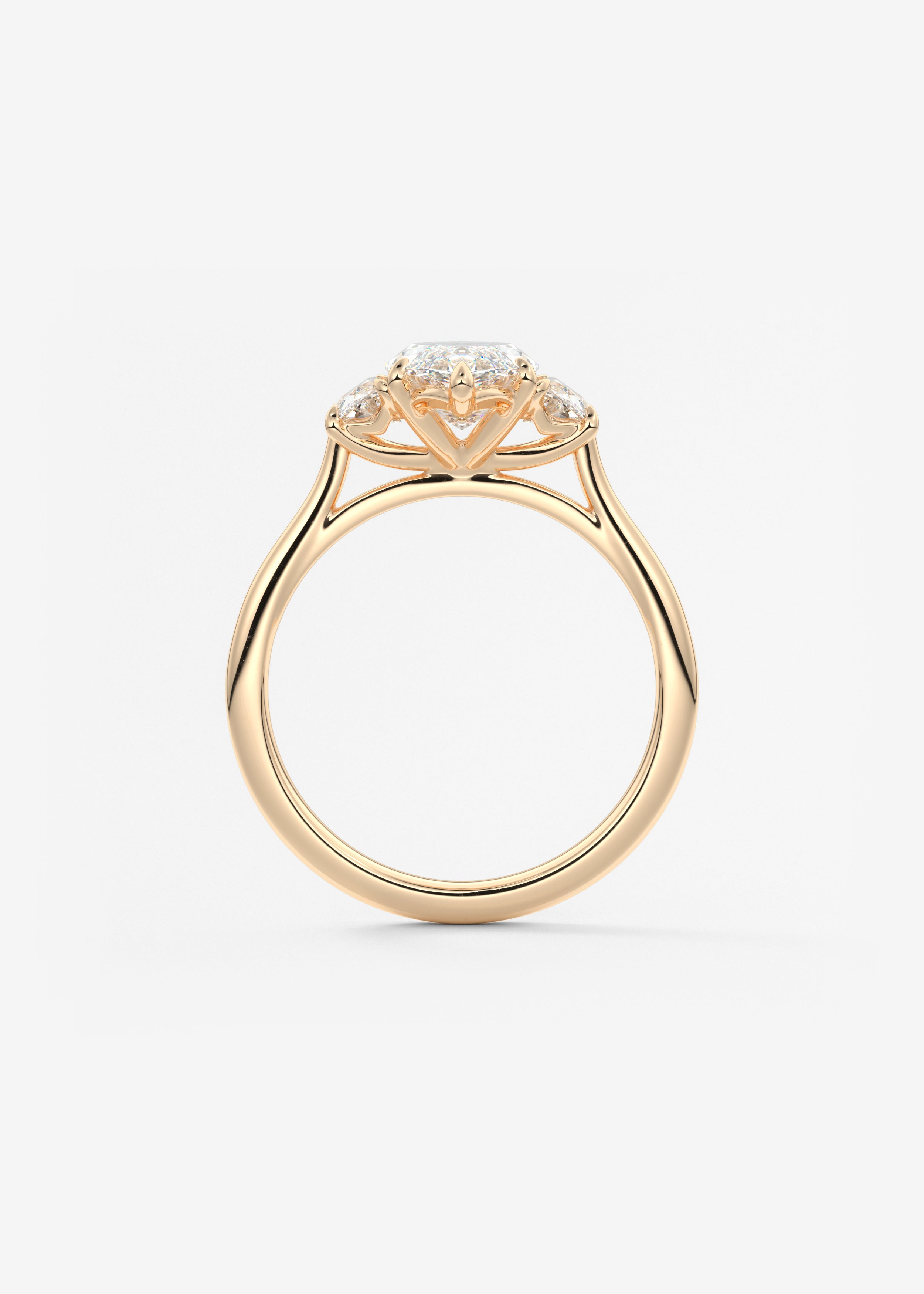 Marquise Three Stone Lab Grown Diamond Engagement Ring