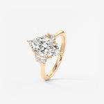 Marquise Three Stone Lab Grown Diamond Engagement Ring