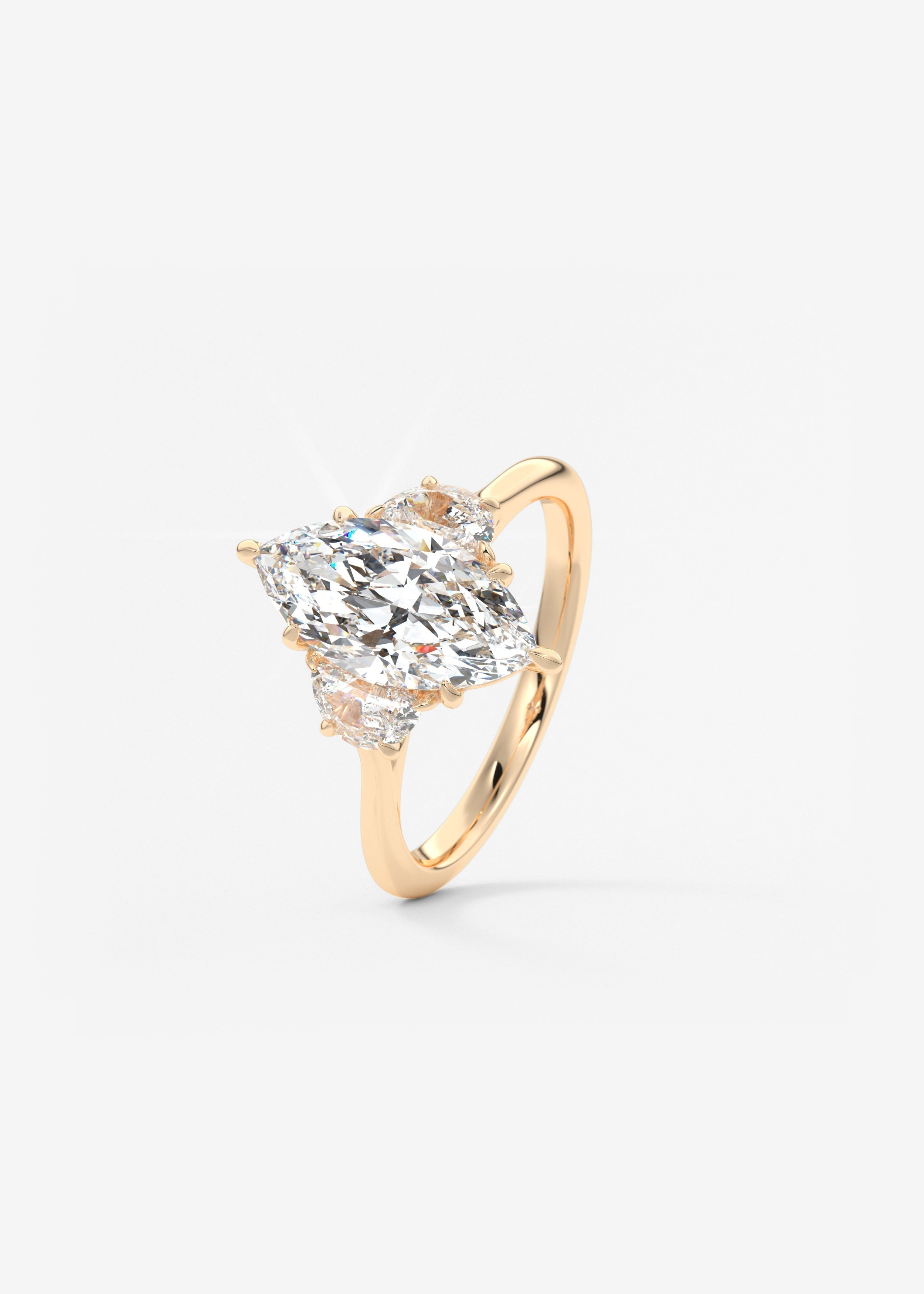 Marquise Three Stone Lab Grown Diamond Engagement Ring